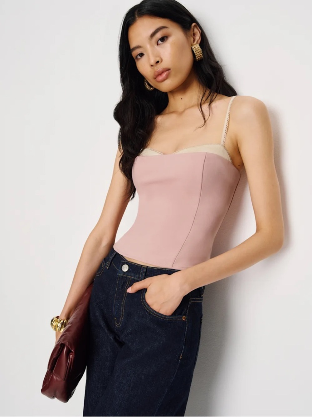 Reformation Melanie Top in pink - NWT